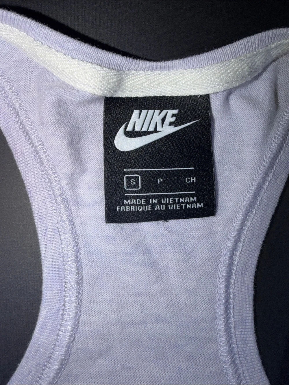 Nike Lavender Racerback Workout Tank with White Logo
